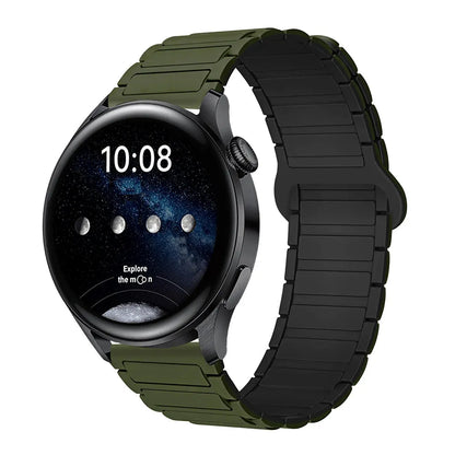 Magnetic Silicone Watch Band for Galaxy Watch – Dual-Color, 20mm Strap Dewell X