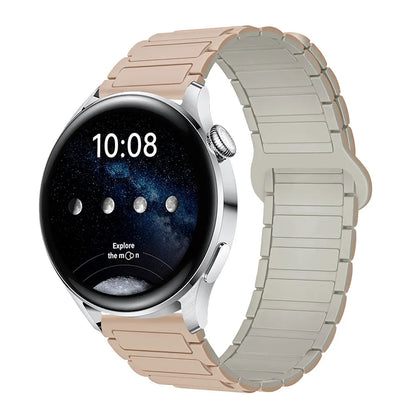 Magnetic Silicone Watch Band for Galaxy Watch – Dual-Color, 20mm Strap Dewell X