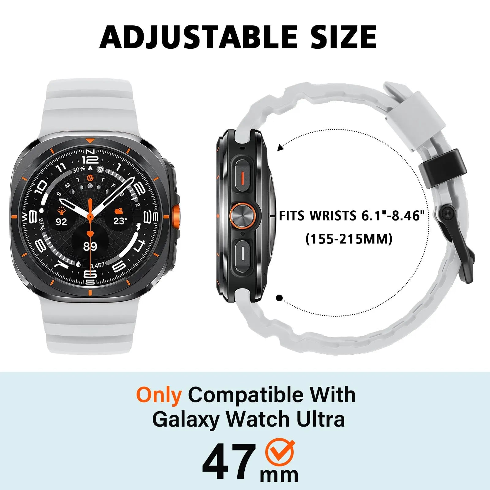 Rugged Silicone Sport Band for Galaxy Watch 20mm – No-Gap Fit, Waterproof Dewell X