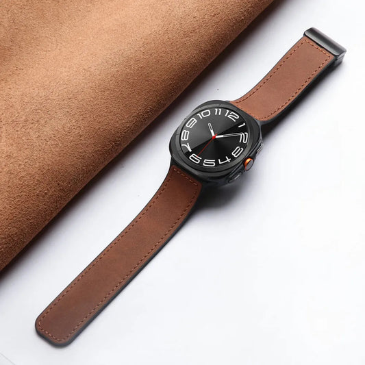 Magnetic Leather & Silicone Band for Samsung Galaxy Watch Ultra Dewell X