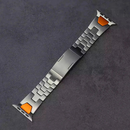 Grand H Titanium Orange Modular Band for Apple Watch 44-49mm Dewell X