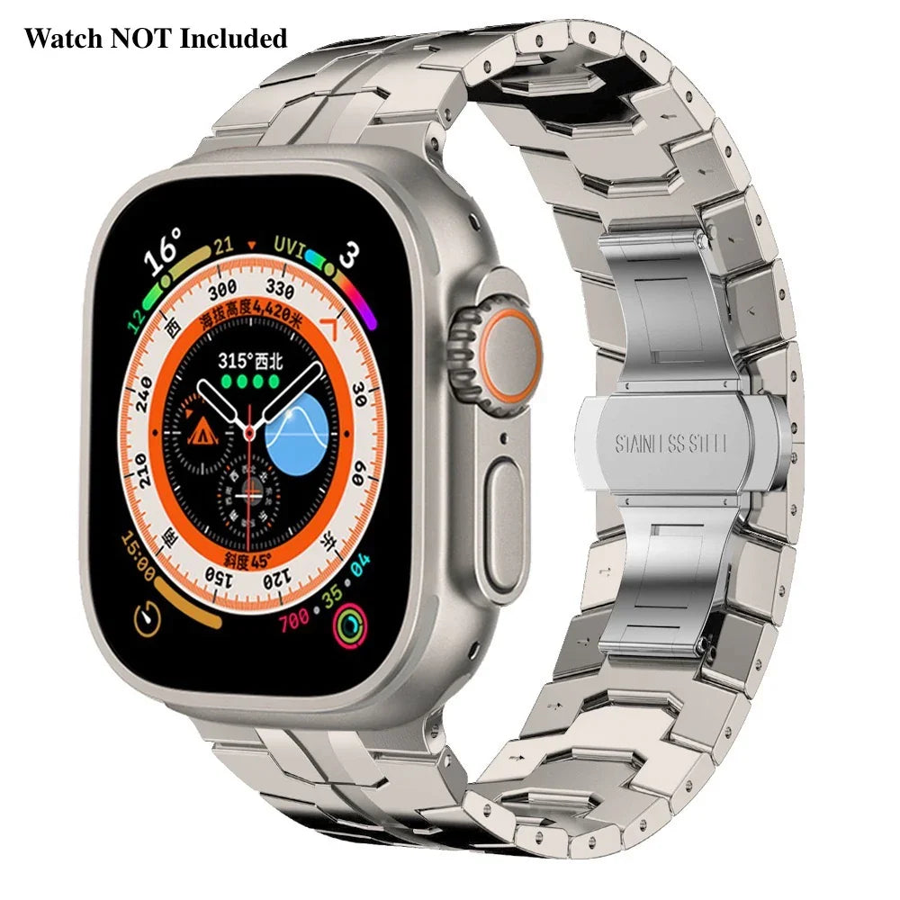 Stainless Steel Metal Watchband For Apple Watch-Ironman Version Titanium Dewell X