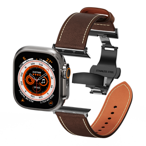 Leather Butterfly Band – Ideal Gift for Apple Watch Coffee Dewell X
